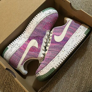Nike Air Force 1 Crater FlyKnit 💜🩷 Fuchsia Glow / White / Pink Blast